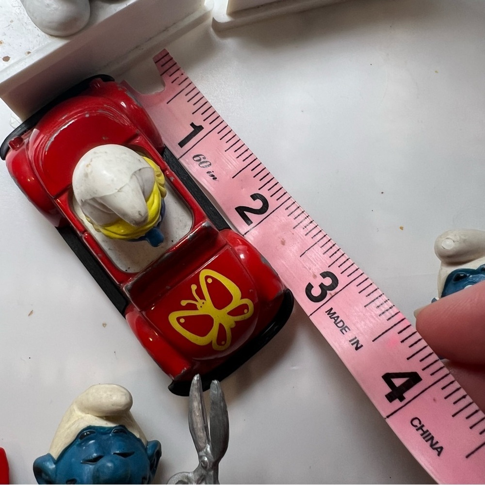 Vintage Smurf figures 5 lot 1970s 1980s Car, Barber, Chain Saw, - Picture 6 of 6
